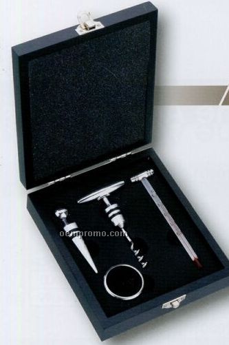 Wine Opener, Ring, Stopper & Thermometer Set