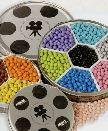 Jelly Bellys In Small Movie Reel Tin W/ 3 Flavors