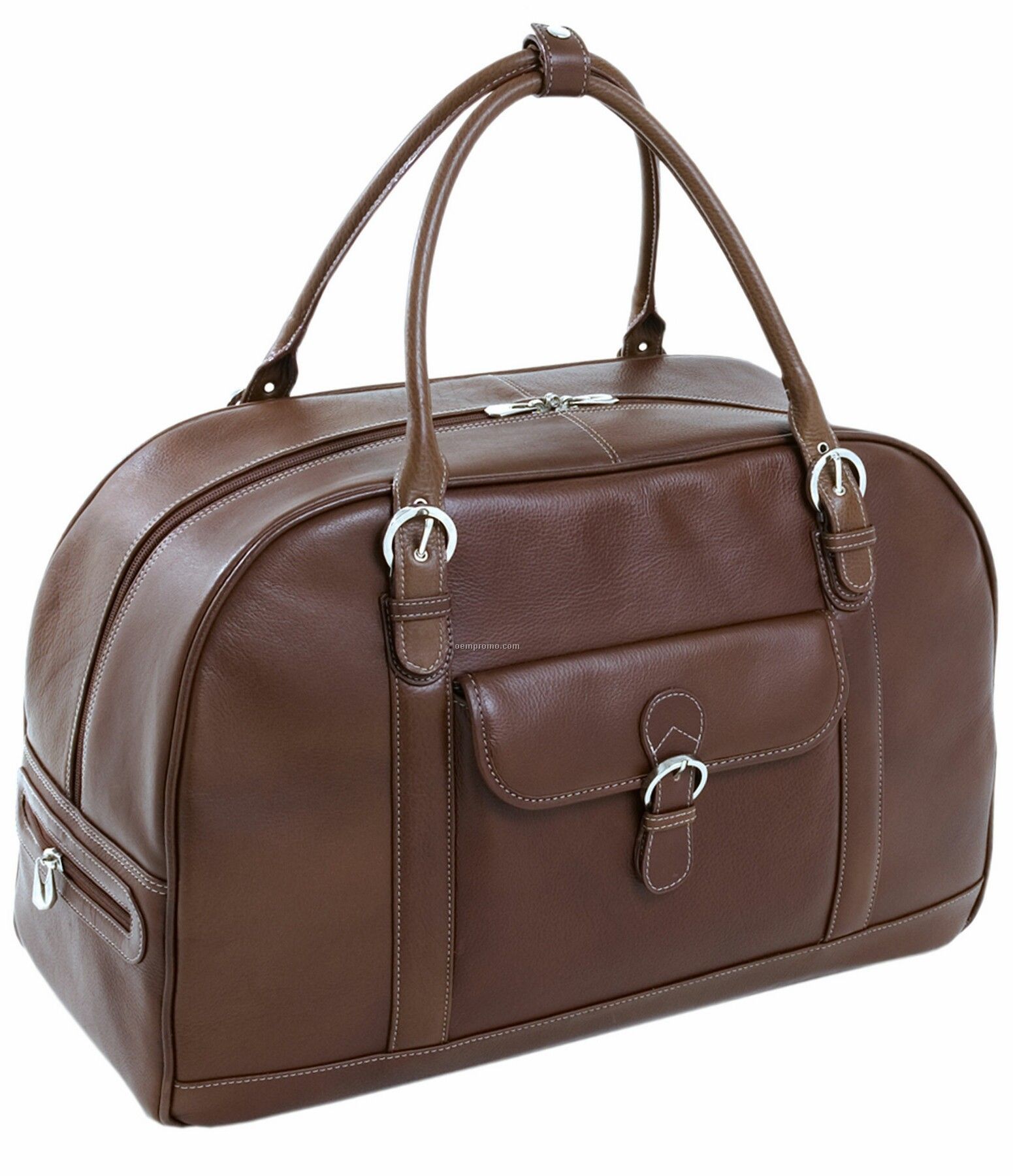 Stalla Leather Duffel Bag - Cognac Brown