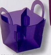 5152-tinted & Frosted Small Basket W/Integrated Handles (2" X 2-3/8" X 2")