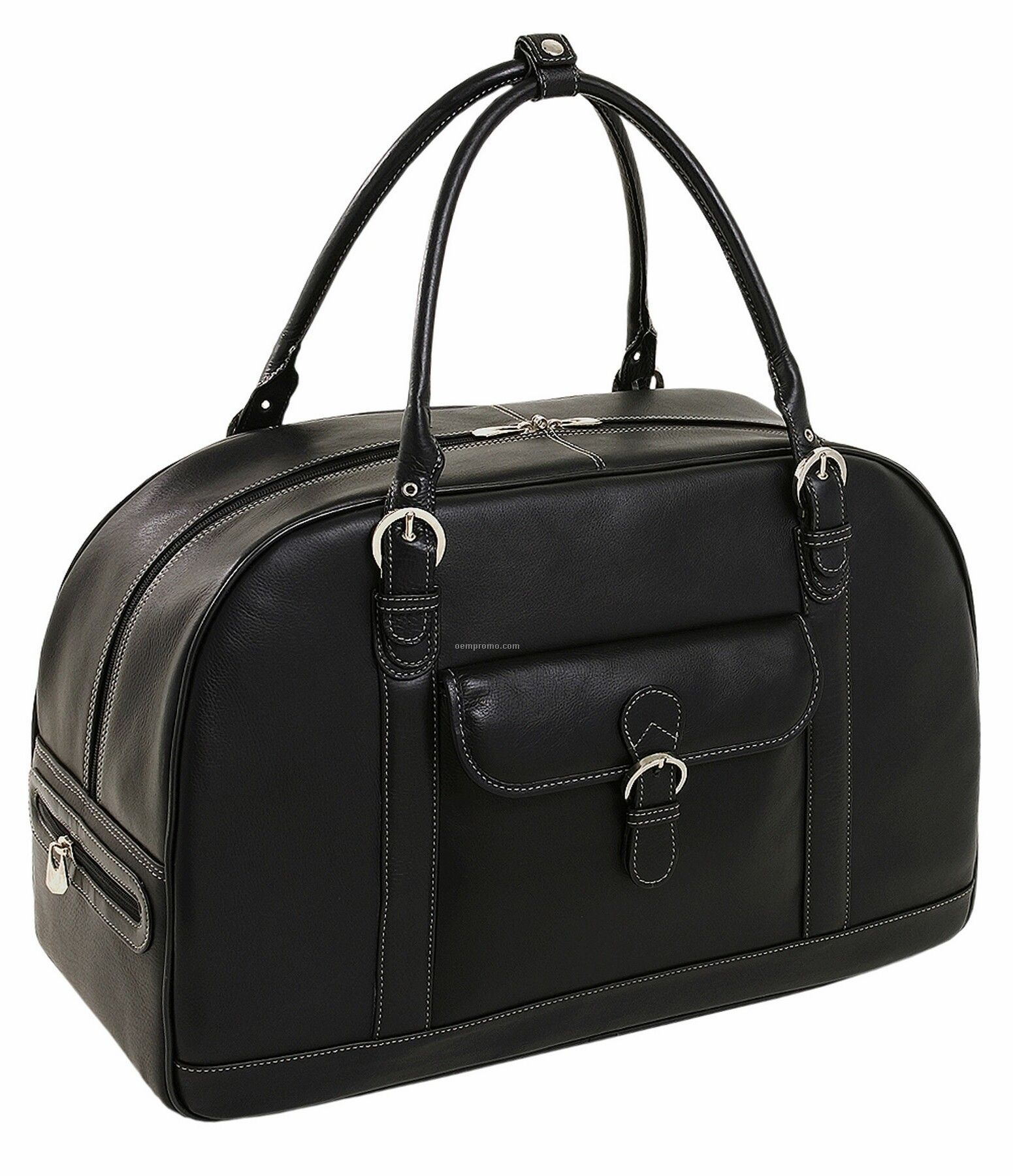 Stalla Leather Duffel Bag - Black