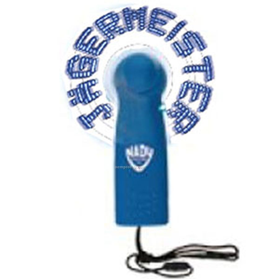 Blue Light Up Fan With 7 Blue LED Preprogrammed Message