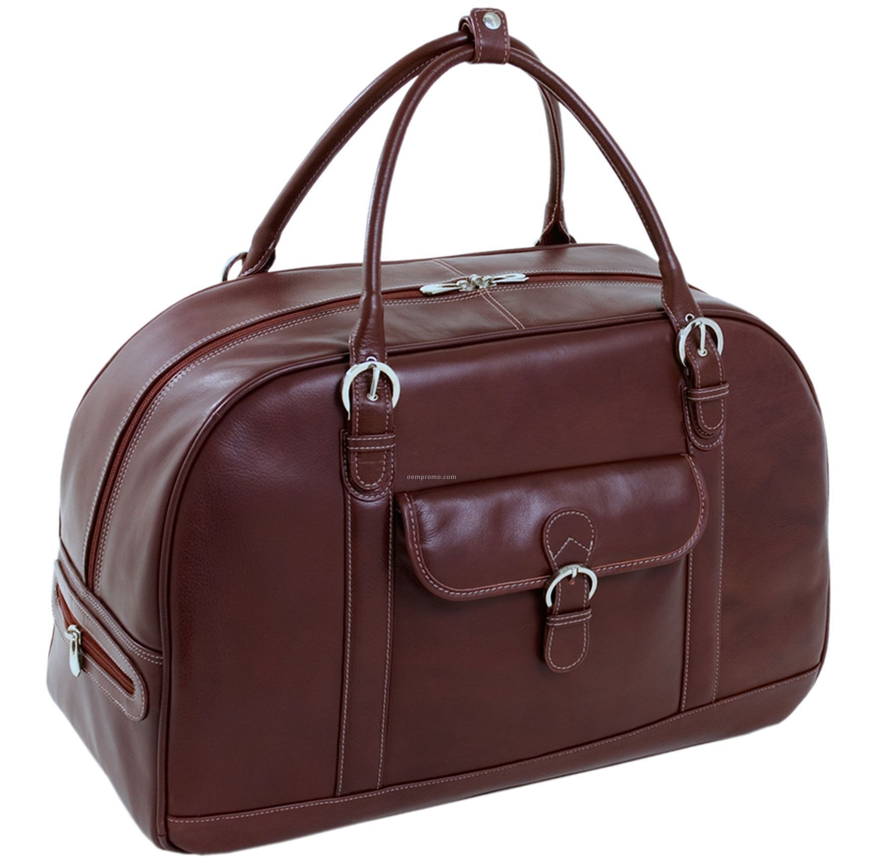 Stalla Leather Duffel Bag - Cherry Red