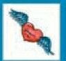 Stock Temporary Tattoo - Forever Heart With Wings (1.5"X1.5")