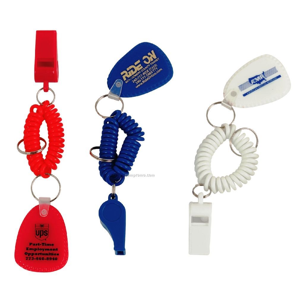 Whistle With Coil Key Chain