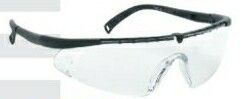 Single Piece Lens Safety Glasses W/ Clear Lens & Black Frame