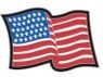 Stock Windy American Flag Mascot Chenille Patch