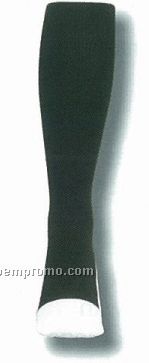 Over The Calf Referee Socks W/ White Sole Heel & Toe (10-13 Large)