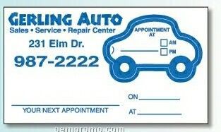 Stock Appointment Card W/ Kiss Cut Peel Off Car Removable Label
