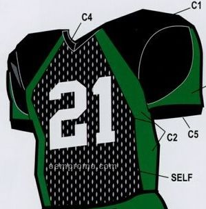 Youth Custom Football Uniform Jersey W/ Front & Side Dazzle