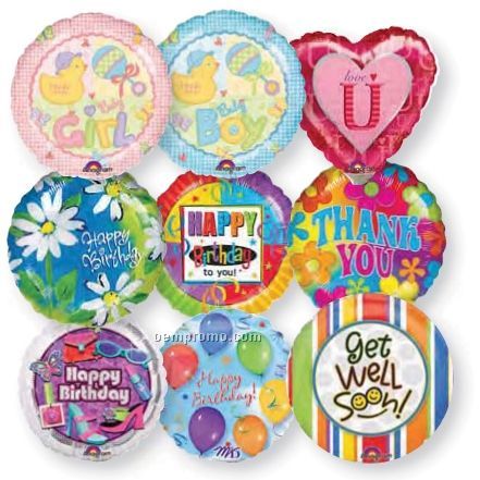 4" Birthday/Get Well Air Filled Assortment Balloon (24 Ct.)