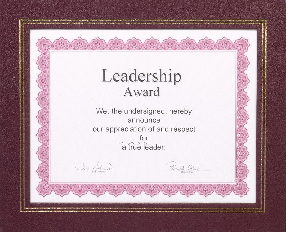 Burgundy Leatherette Certificate Frame (11