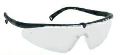 Single Piece Lens Safety Glasses W/Silver Mirror Lens & Black Frame