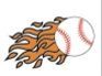 Stock Fire And Baseball Mascot Chenille Patch