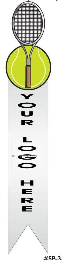 Tennis Ball And Racket Bookmark W/ Black Back