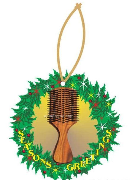 Hair Brush Executive Wreath Ornament W/ Mirrored Back (10 Square Inch)