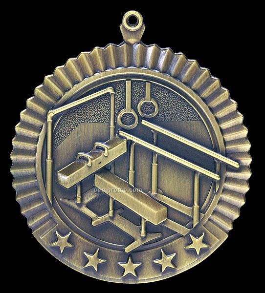 Medal, "Gymnastics - Male" Star - 2-3/4" Dia.