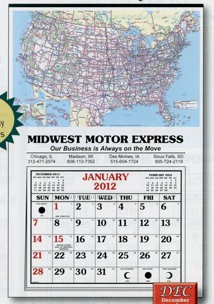 United States Map Full Apron Calendar - Before 05/31/11