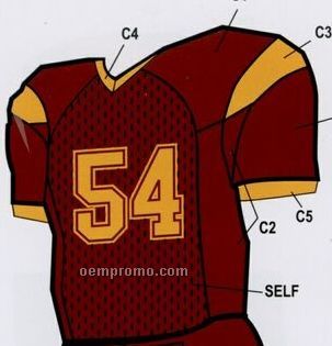 Youth Custom Football Uniform Jersey W/ Contrast Shoulder Stripes