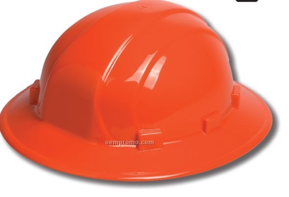 Omega II Full Brim Hard Hat W/ 6 Point Slide Lock Suspension - Orange
