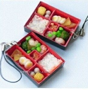 4-1/2cmx3-2/5cmx1-4/5cm Cell Phone Chain W/ Square Sushi Box