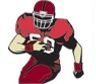 Stock Football Player Mascot Chenille Patch
