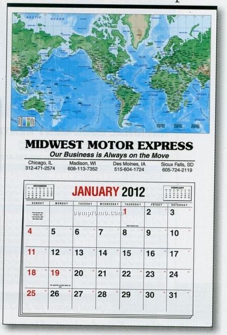 World Map Full Apron Calendar - After 05/31/11
