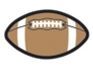 Stock Football With Side Stripes Mascot Chenille Patch