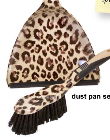 Leopard Dust Pan W/ Hand Broom