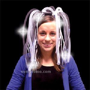 Light Up Hair - Dreads - LED Hairband - Black & White