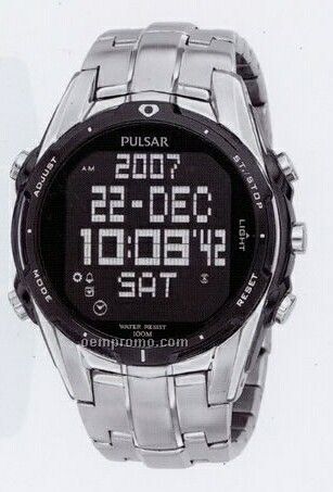 Men's Pulsar World Time Alarm Chronograph Watch