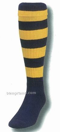 Bumblebee Striped Soccer Heel & Toe Sock (10-13 Large)