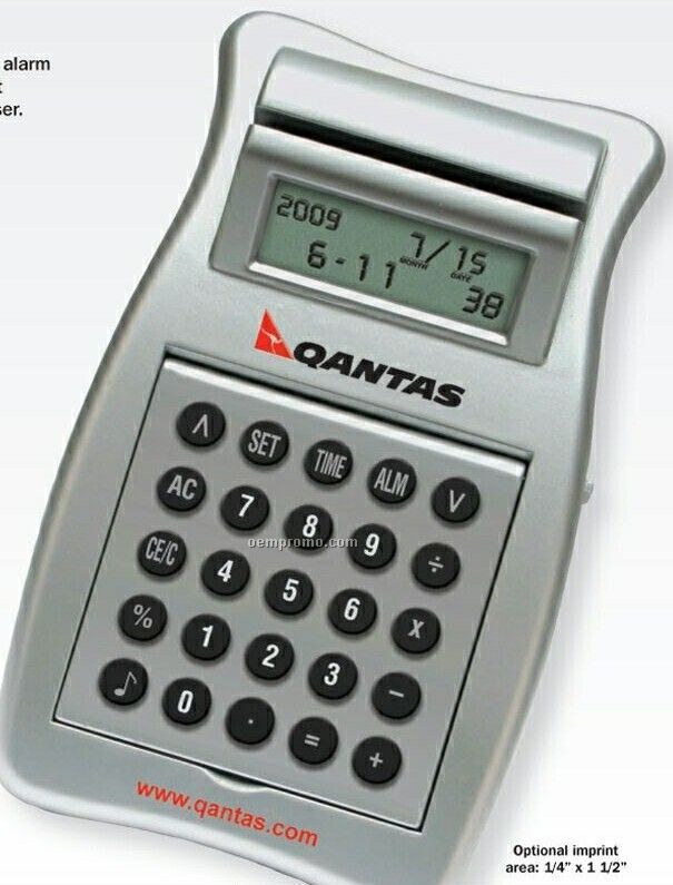 Multi-function Desk Top Calculator W/ Clock And Letter Opener