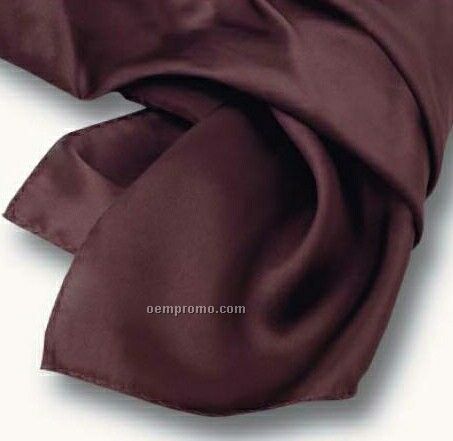 Wolfmark Solid Series Chocolate Brown Silk Scarf (30"X30")