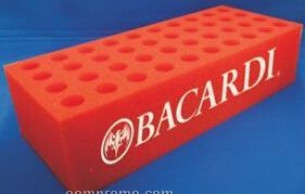 40 Hole Brick Foam Rack For 5" Tubes - Imprinted
