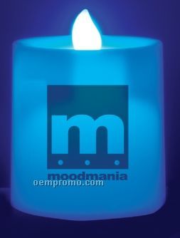 Blue Pillar Flickering LED Candle