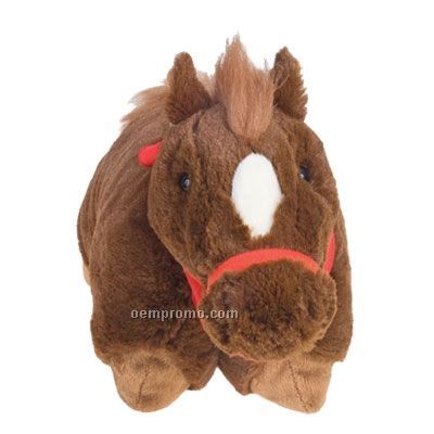Brown Horse Pillow Pal Stuffed Animal With Bandana