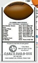Football Sports Schedule Magnet