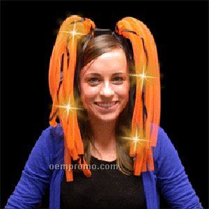 Light Up Hair - Dreads - LED Hairband - Orange - Halloween