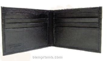 Men Black Slim Napa Lambskin Wallet W/8 Card Pocket