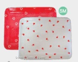 Red Rectangular Hearts Specialty Tray W/ White Hearts