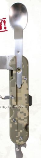 Camouflage Foreign Legion 5-in-1 Military Chow Set W/ Spoon & Knife