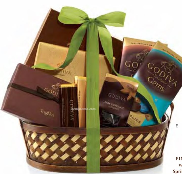 Chocolate Bliss Gift Basket W/ Spring Ribbon