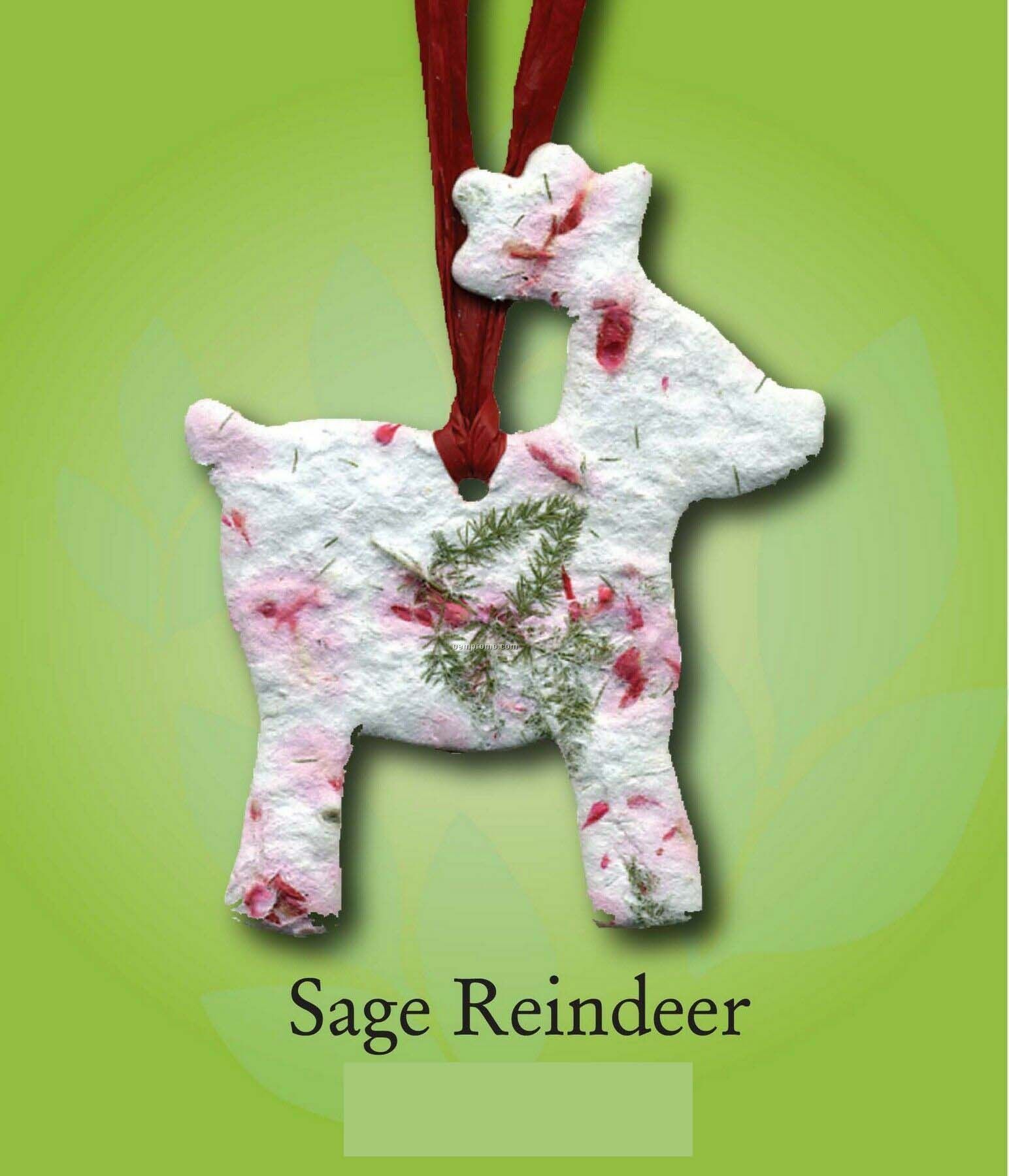 Winter Sage Reindeer Ornament With Embedded Seed