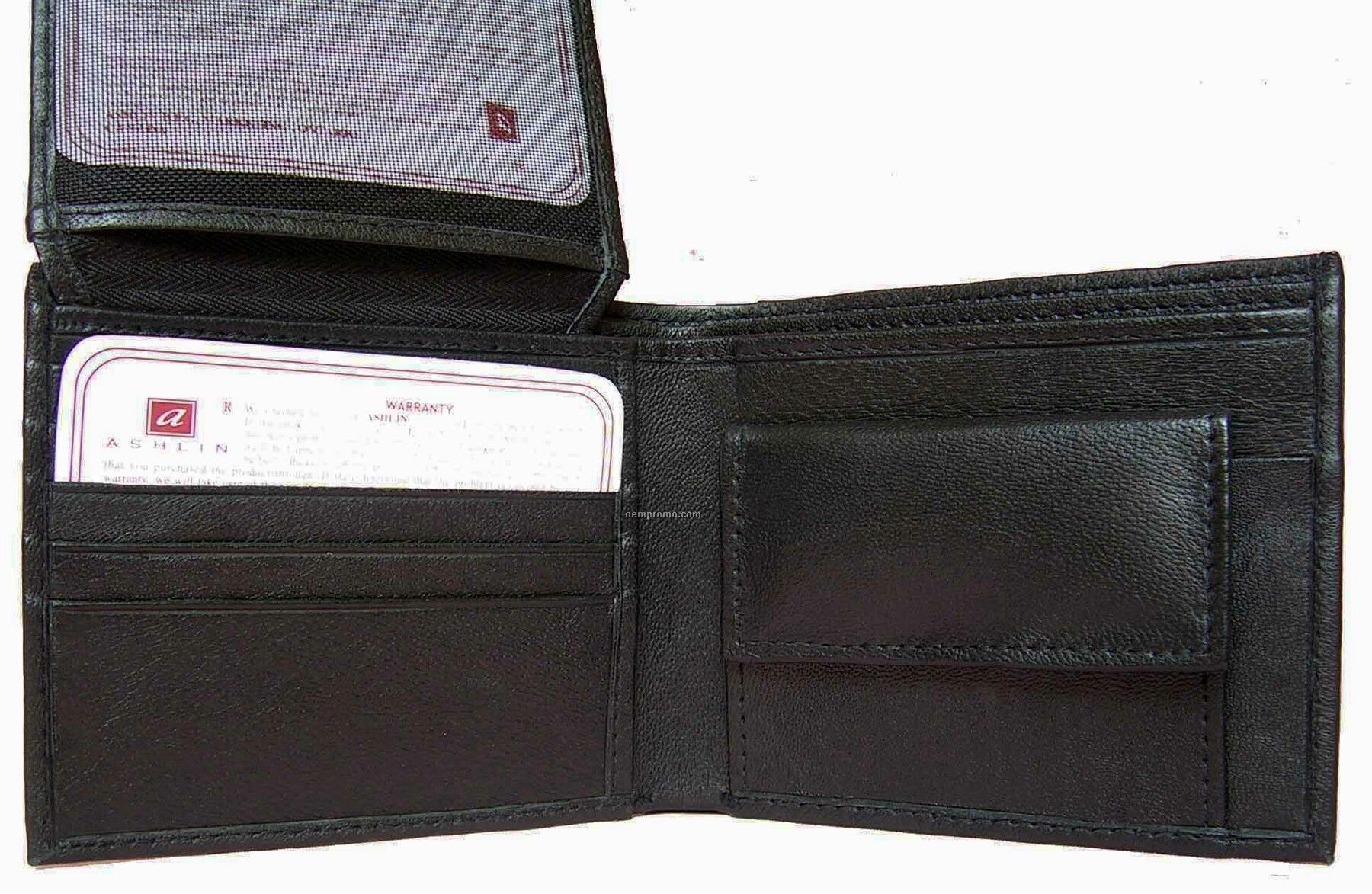 Black Lambskin Change Purse Wallet W/2 Id Pockets