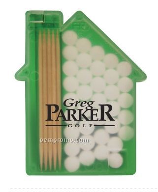 Pick N Mints House Container With Toothpicks & Sugar Free Mints