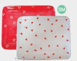 White Rectangular Hearts Specialty Tray W/ Red Hearts