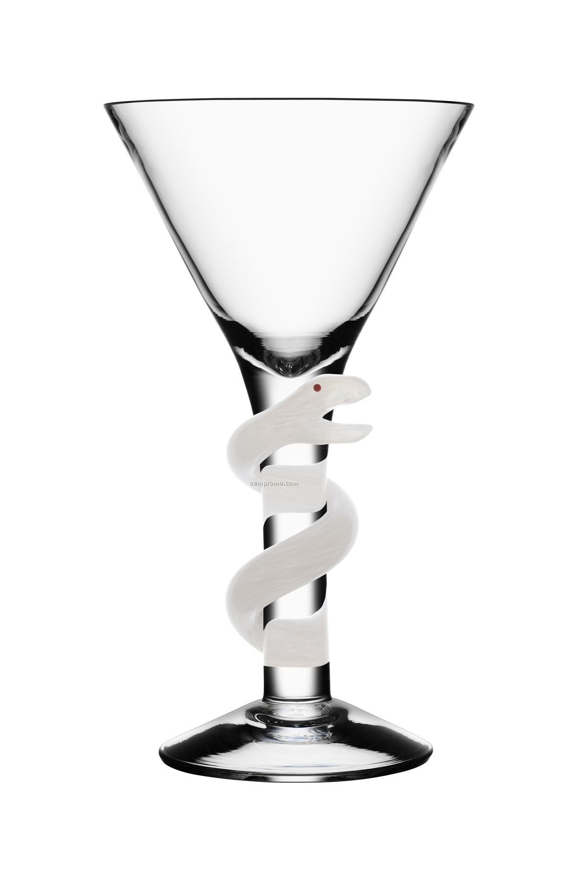 Cleopatra Martini Glass W/ White Snake By Ulrica Hydman-vallien