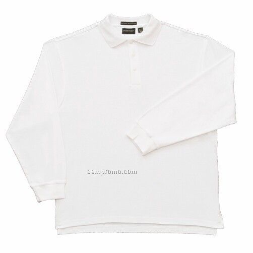 Dunbrooke Men's Long Sleeve Player Polo Shirt - White Only