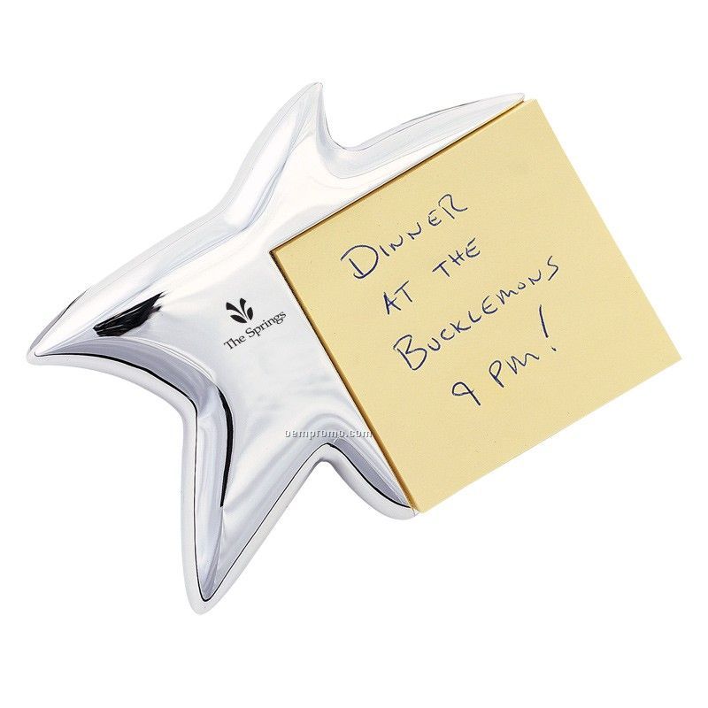 Silver Plated Star sticky memo pad